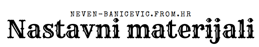 Neven Baničević - Nastavni materijali